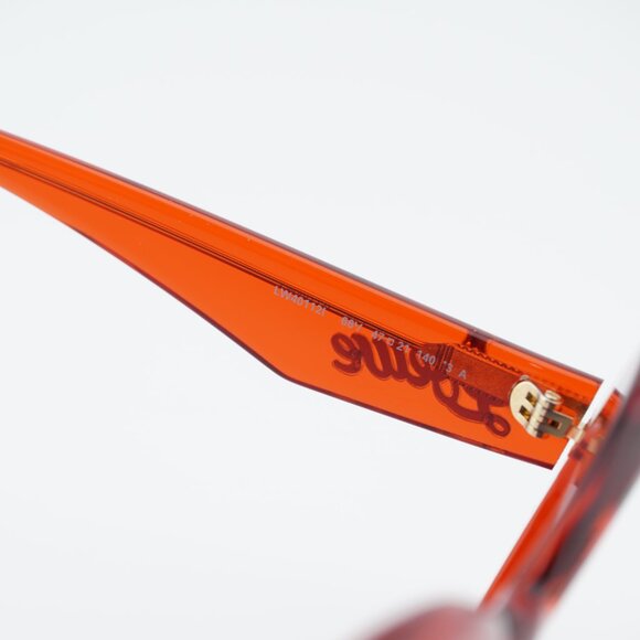 Loewe LW40112I 66V Sunglasses Red Butterfly Frame, Blue Lenses display picture 3